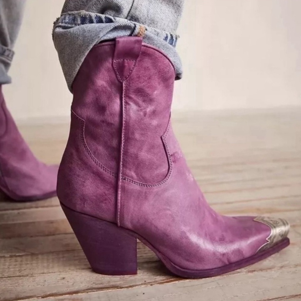 Free People Purple Western Boots